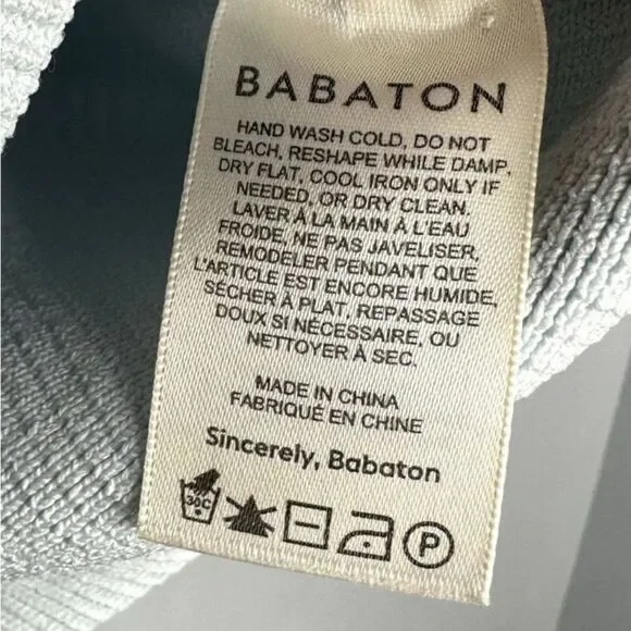 Aritzia Babaton Sculpt Knit Squareneck Top Womens Size Large Light Blue - Picture 6 of 7